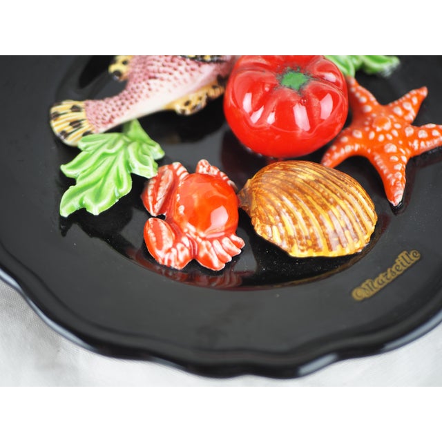 1950s 1950s French Vallauris Majolica Trompe l'Oeil Fish Decorative Wall Plate For Sale - Image 5 of 10
