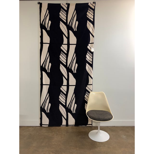 Monumental “Delta” textile designed by Wolf Bauer for Knoll International in 1967, presented in a striking black and...