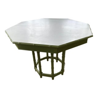 Mid 20th Century Thomasville Hexagonal Faux Bamboo Table With Formica Top For Sale