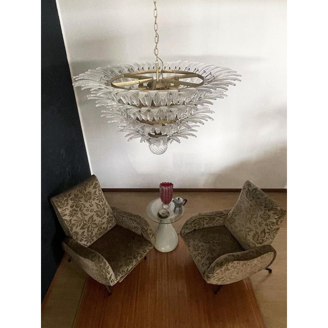 Palmette Chandelier in Clear Glass, 1990s For Sale - Image 13 of 18