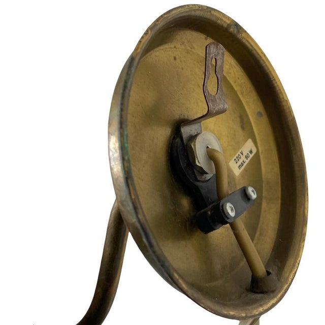 Gold Art Deco Wall Mounted Lamp with Marbled Glass on Brass Base For Sale - Image 8 of 9