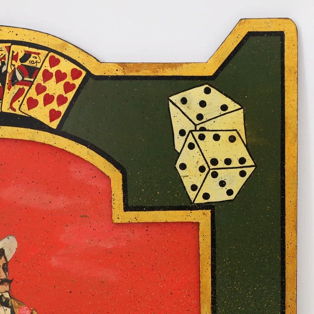 Two Acrylic Paintings on Board of a Cabaret Dancer and Poker Player For Sale - Image 9 of 13