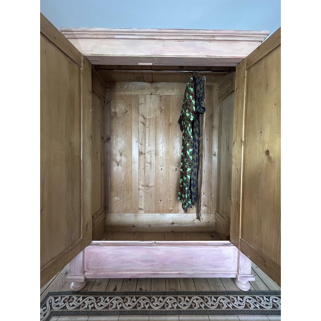 Antique Painted Pine Wardrobe with Chinoiserie Panels, 1990s For Sale - Image 6 of 15