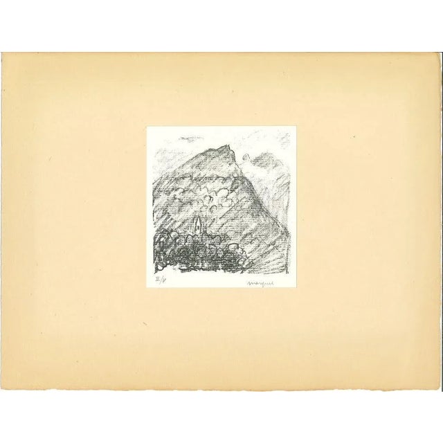 Mountains in Canton Grigioni is a beautiful lithograph on ivory-colored paper, realized by Albert Marquet (Bordeaux, 1875...