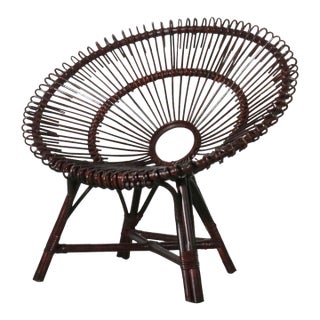 Rattan Hoop Chair Janine Abraham & Dirk Jan Rol Attr. - 1960's For Sale