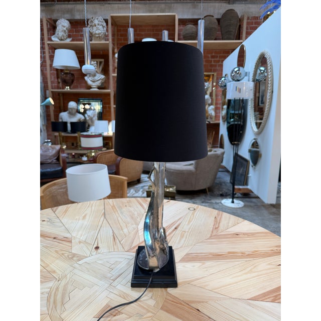 Silver 1989 Sergio Verginelli Sculptural Biomorphic Table Lamp For Sale - Image 8 of 9