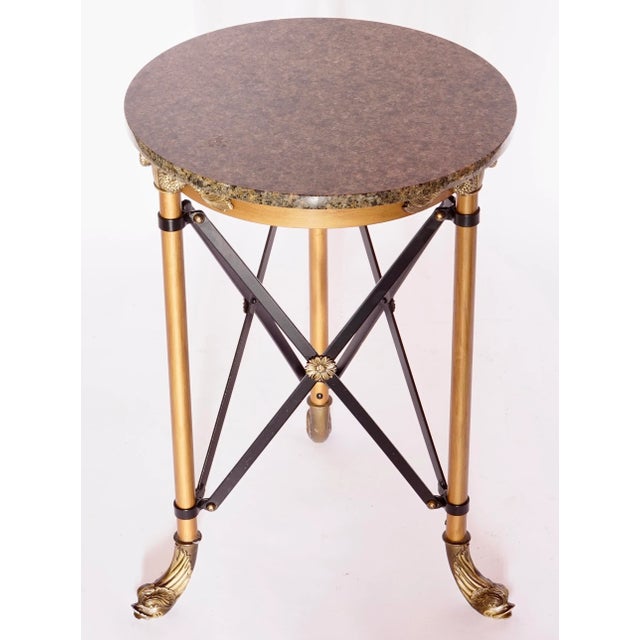 Metal 1920s French Neoclassical Style Marble Bronze Accent Table For Sale - Image 7 of 17