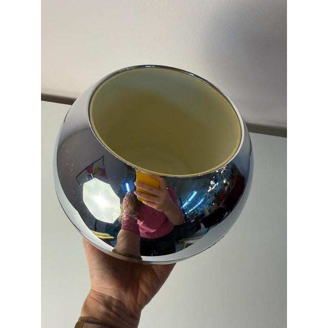 Plastic Spherical Ice Bucket in Chrome-Plated Plastic by Quist For Sale - Image 7 of 11