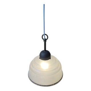 Art Deco Scandinavian Brass & Frosted Glass Pendant Lamp, 1930s For Sale