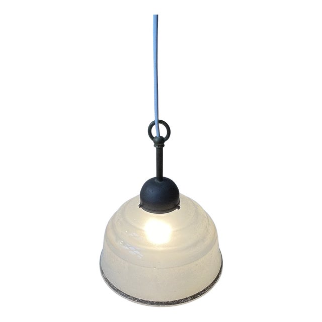 Art Deco Scandinavian Brass & Frosted Glass Pendant Lamp, 1930s For Sale