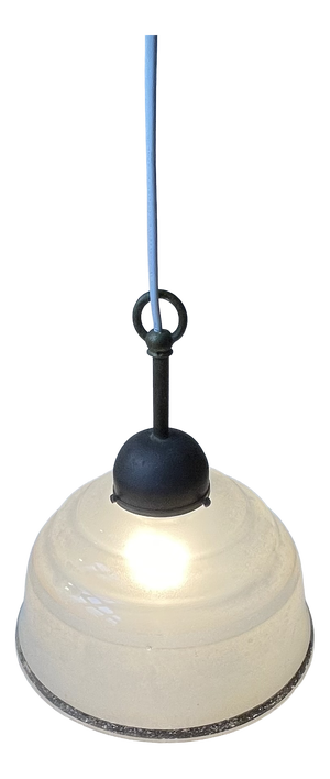 Art Deco Scandinavian Brass & Frosted Glass Pendant Lamp, 1930s