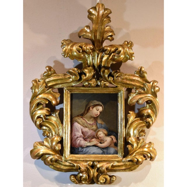 Circle of Sebastiano Conca, Madonna and Child, Oil on Copper, 1740, Framed For Sale - Image 13 of 13
