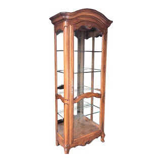 Ethan Allen Country French Lighted Curio Cabinet For Sale
