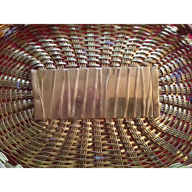 Antique 19th Century French Woven Brass Basket Centerpiece For Sale - Image 9 of 13