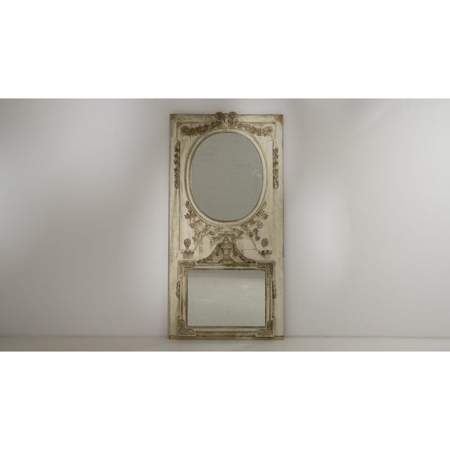 Antique White Early 19th Century France Louis XVI Antique White Wood Full-length & Floor Mirrors For Sale - Image 8 of 11