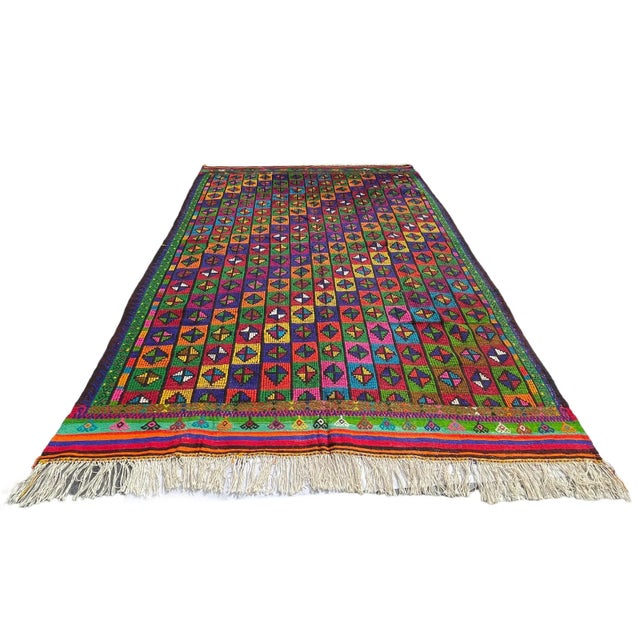 Vintage Turkish Traditional Kilim Rug For Sale - Image 3 of 11