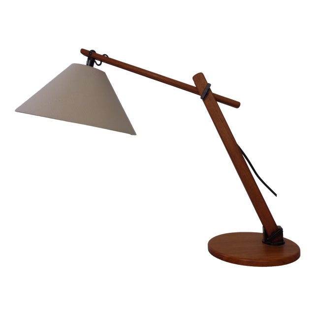 Adjustable Teak Desk Lamp by Mads Caprani, Denmark, 1970s For Sale