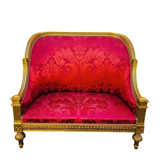 20th Century Louis XVI Style Bench in Gilded Wood For Sale - Image 17 of 17