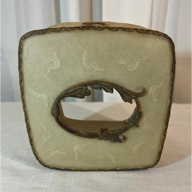 Late 20th Century Vintage Dorothy Draper Style Hand Painted Faux Marble Faux Brass Tissue Box Cover For Sale - Image 5 of 5