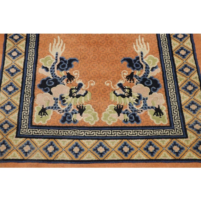 Early 20th Century Antique Chinese Five Claw Dragon Pictorial Rug, 03'00 X 05'01 For Sale - Image 5 of 11