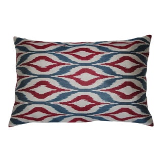Contemporary Silk Ikat Pillow Cover Bohemian Pillow For Sale