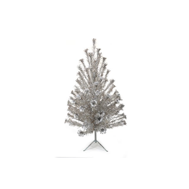 1950s 6 Foot Vintage Aluminum Christmas Tree by Silverline For Sale - Image 5 of 15