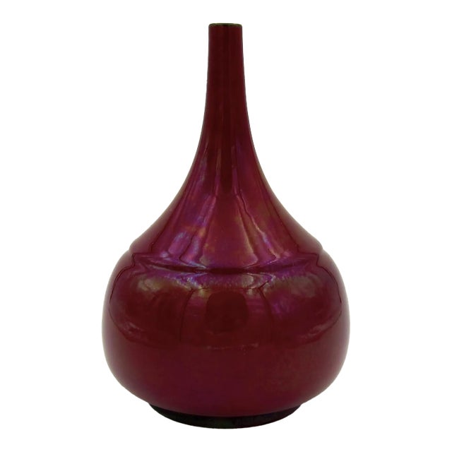 English Ruby Luster Antique Vase From Pilkingtons For Sale