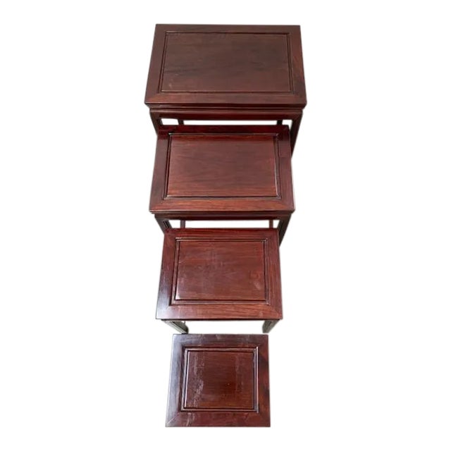 1960s Chinese Rosewood Nesting Tables - Set of 4 For Sale