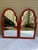 Scarlet Chic Vintage Mid-Century Arched Top Wall Mirrors in Red With Gilt Accent Newly Painted - A Pair For Sale - Image 8 of 9