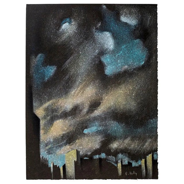 Landscape - Original Lithograph by B. Kelly - 1980s 1980s For Sale