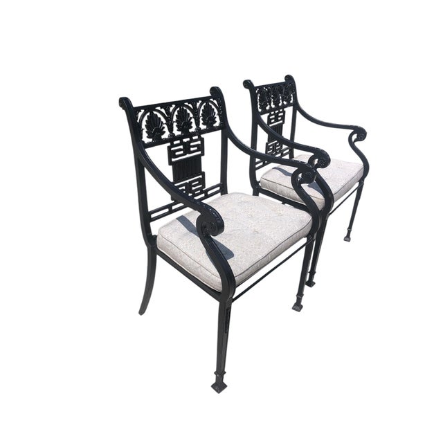 Pair of Late 19th Century Greek Revival Cast Iron Chairs For Sale In Raleigh - Image 6 of 7