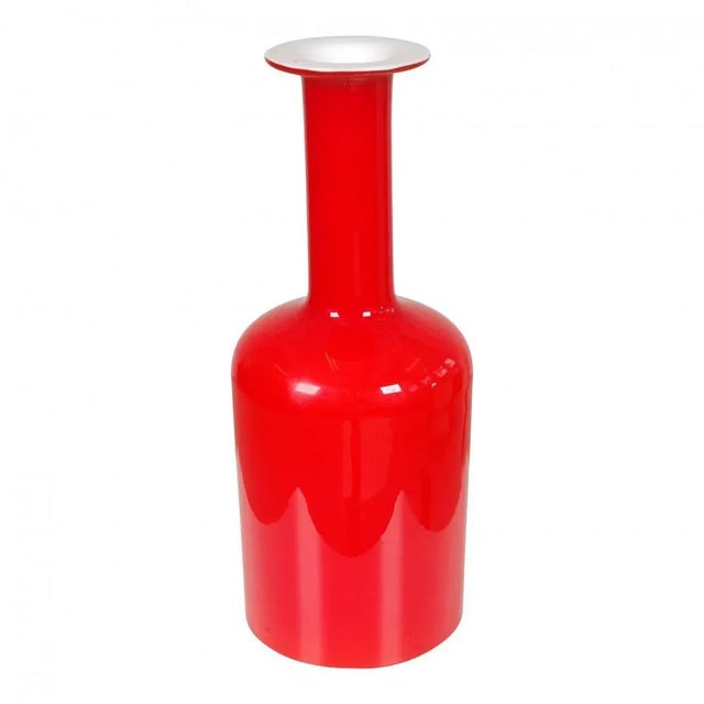 Red Glass Vase from Otto Brauer Holmegaard For Sale - Image 3 of 3