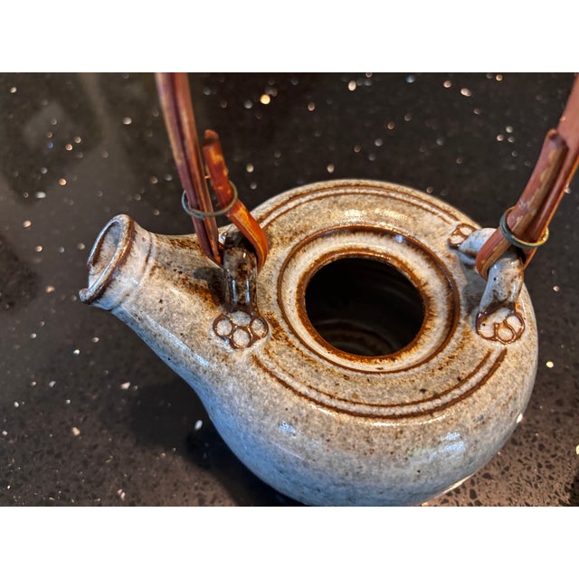 Gray Japanese Style Handcrafted Stoneware Teapot by Roger Collet, 1960 For Sale - Image 8 of 13