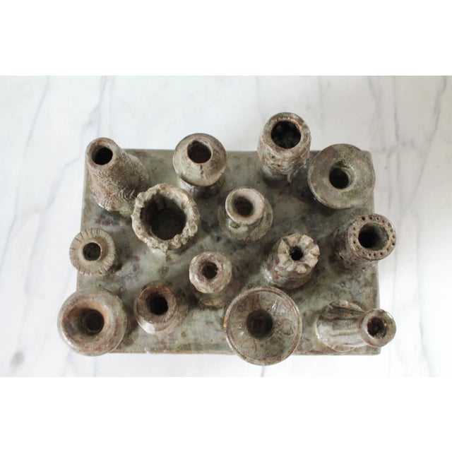 Ceramic Mid-Century Modernist Pottery Candelabra For Sale - Image 7 of 10