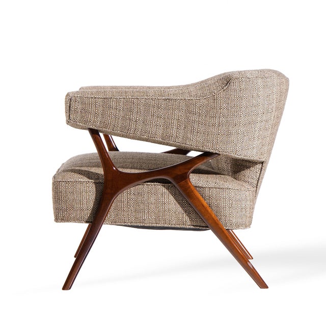 Wood Ward Bennett Mid Century Sculptural Walnut Lounge Chairs - Pair For Sale - Image 7 of 12