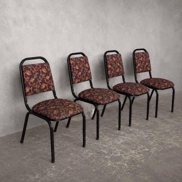 Metal Mid-Century Tubular Metal Stacking Dining Chairs, Set of 4 For Sale - Image 7 of 7
