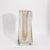 Glass Hand-Blown Murano Modern Fluid Vase in Clear With 24-Karat Gold Flecks and Bubbles For Sale - Image 7 of 10