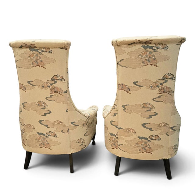 Pair of 1970s Chinoiserie High-Back Throne Chairs, Attributed to Silver Craft For Sale In San Francisco - Image 6 of 14
