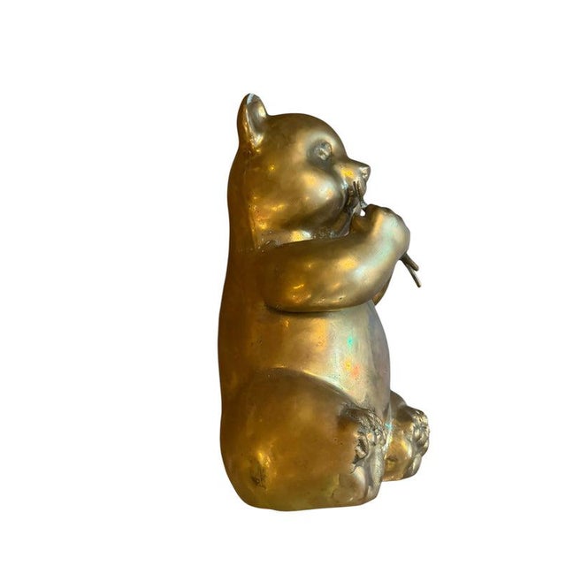 MCM Brass Panda Statue Figurine For Sale - Image 9 of 17