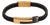 Men's Style Black Leather Gold Design Bracelet For Sale