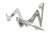 This articulated polished aluminum sculpture by Eichengreen & Ginsburg presents a sleek and playful interpretation of the...