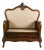 Antique Rococo Carved Wood Hall Bench With Upholstered Back and Seat For Sale