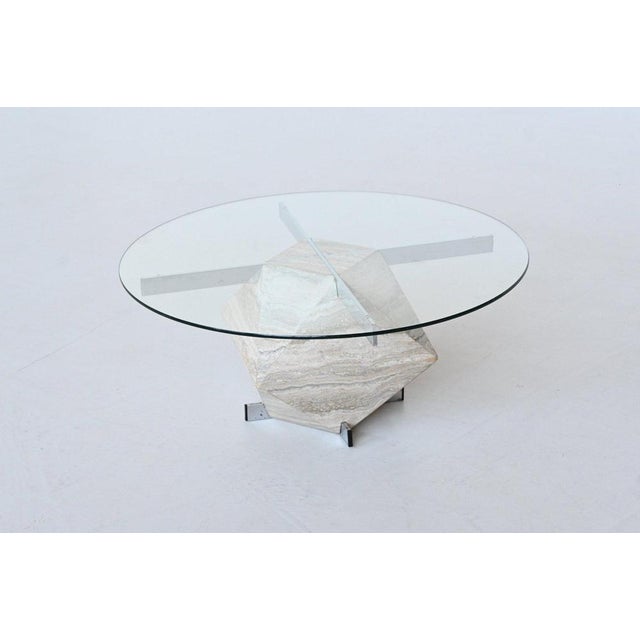Diamond Shaped Coffee Table in White Travertine, 1960 For Sale - Image 15 of 18