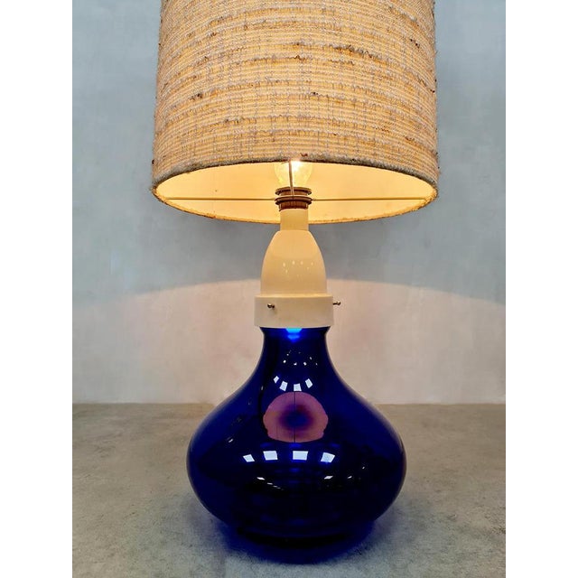 1960s Vintage Italian Blue Glass Floor Lamp, 1960s For Sale - Image 5 of 7