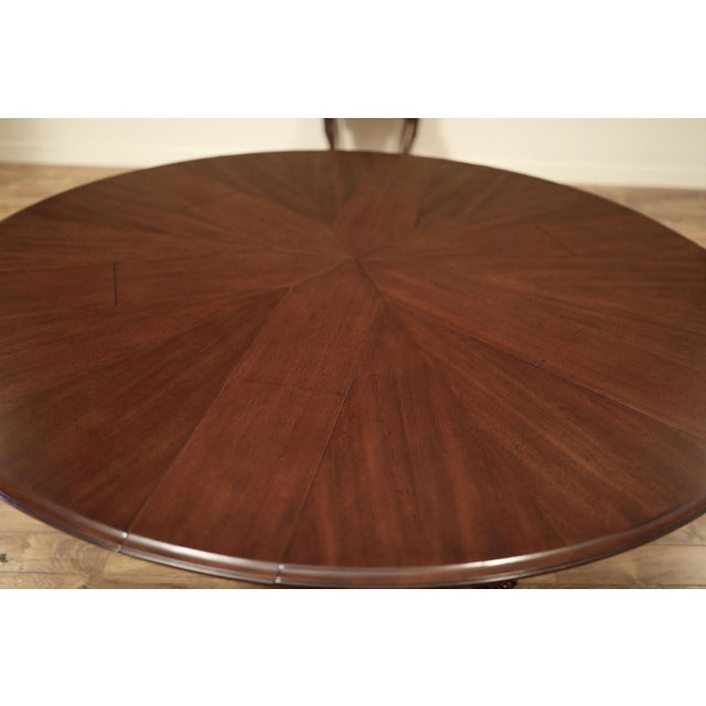 Wood Antique Reproduction Jupe Table With Lion Paw Feet, Round Opens For Sale - Image 7 of 12