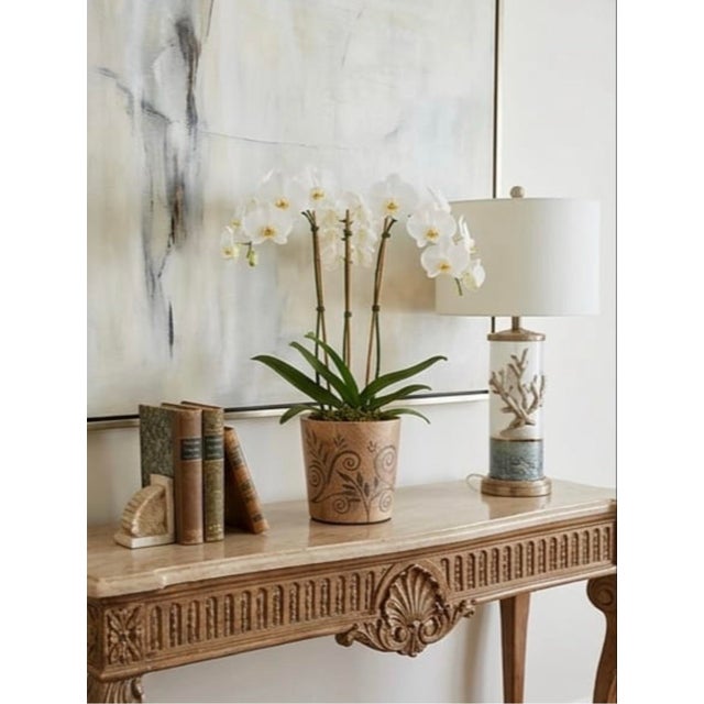 Vintage Mid-Century Hand-Carved Teakwood Cache Pot – Etched Botanical Vine Motif For Sale - Image 11 of 12