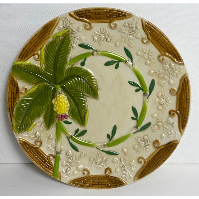 1970s Banana Tree Plates, 8” Wide, Hand Painted - Set of 4 For Sale - Image 4 of 9