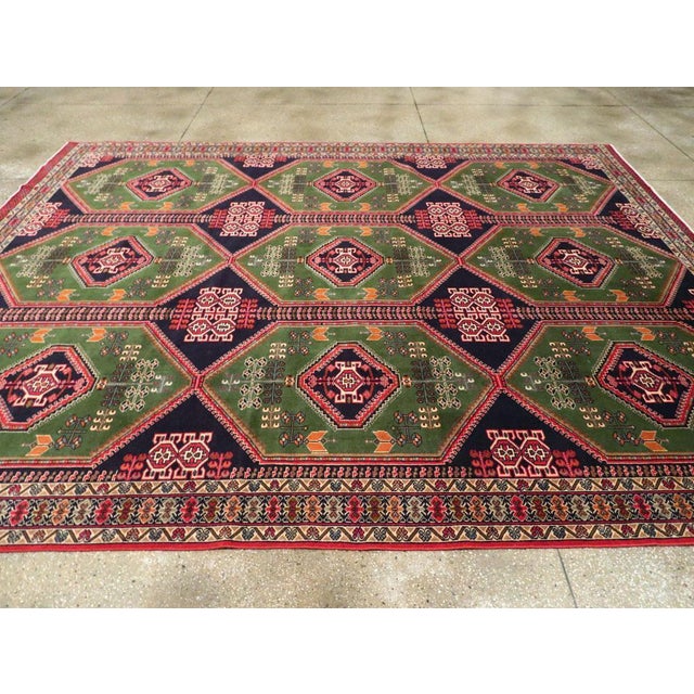 Textile Galerie Shabab Collection Tribal Mid-20th Century Handmade Central Asian Turkoman Room Size Carpet For Sale - Image 7 of 10