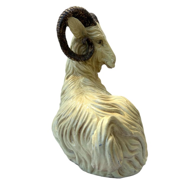 Vintage Mid Century, Hollywood Regency, Neo Classic, Ceramic Sculptural Ram For Sale - Image 4 of 7