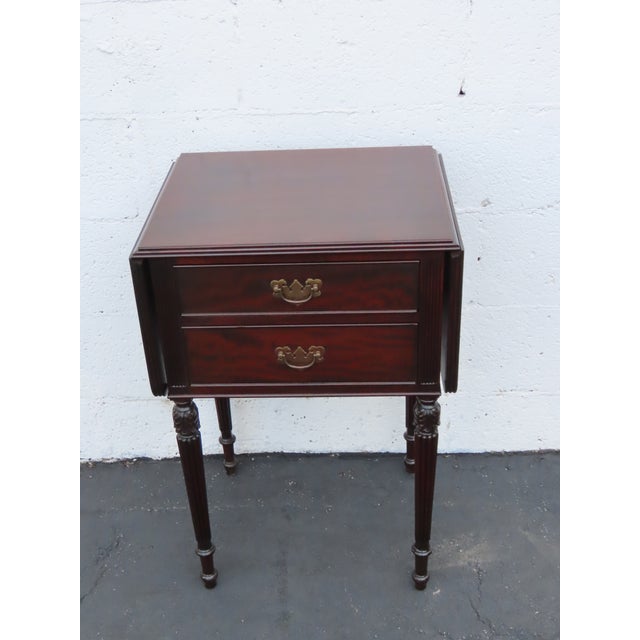 Potthast Brothers Drop Leaf Mahogany Nightstand Side End Table 6915 For Sale - Image 15 of 18